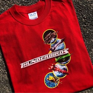 2004 Thunderbirds Movie Red Promo Tee Size L - Bill Paxton Ben Kingsley